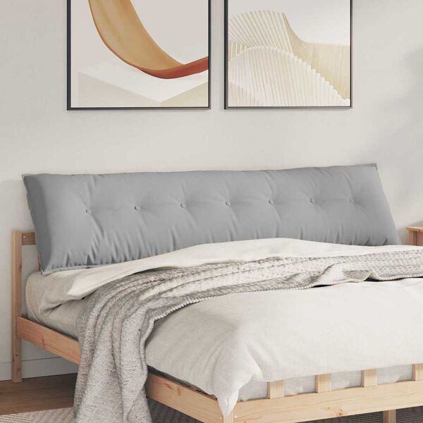 vidaXL R&uuml;ckenkissen Wolkengrau 200 x 19 x 50 cm Stoff