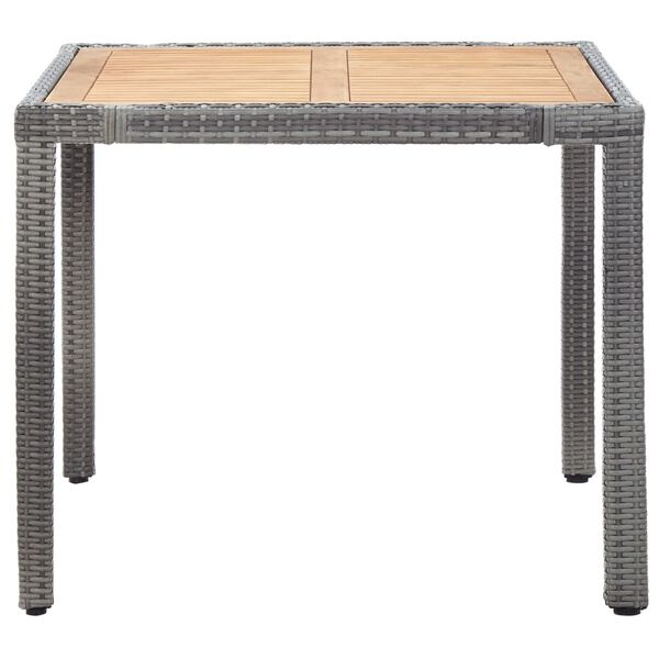 vidaXL 5-tlg. Garten-Essgruppe mit Auflagen Poly Rattan Grau