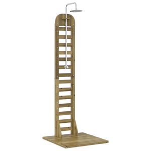 vidaXL Outdoor-Dusche 223 cm Impr&auml;gniertes Kiefernholz und Edelstahl