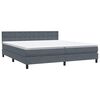 vidaXL Boxspringbett mit Matratze Dunkelgrau 200x210 cm Samt