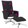 vidaXL Massagesessel mit Fu&szlig;hocker Schwarz Kunstleder