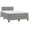 vidaXL Boxspringbett mit Matratze Hellgrau 120x200 cm Samt