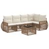 vidaXL Gartensofa-set 6 stk. Beige und Cremewei&szlig; Poly-Rattan