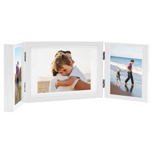 vidaXL Dreifach-Bilderrahmen Collage Wei&szlig; 28x18 cm+2x(13x18 cm)