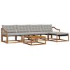 vidaXL Outdoor-Sofagarnitur mit Kissen 6 pcs Nat&uuml;rlich und Hellgrau