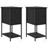 vidaXL Nachttisch 2 stk. Schwarz Eichen-Optik 32 x 42 x 70 cm
