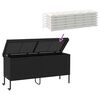 vidaXL Gartentruhe mit Rollen Schwarz 160x55x75 cm Poly Rattan