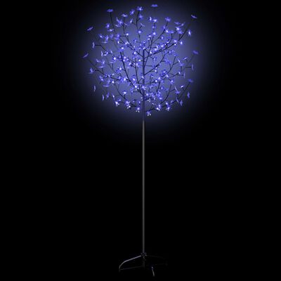 vidaXL Weihnachtsbaum 200 LEDs Blau-Weißes Licht Kirschblüten 180 cm