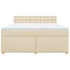 vidaXL Boxspringbett mit Matratze Creme 180x200 cm Stoff