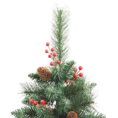vidaXL Künstlicher Weihnachtsbaum Klappbar mit Zapfen & Beeren 180 cm