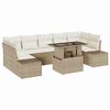vidaXL Sofa Set mit Kissen 8 pcs Beige und Creme Poly-Rattan