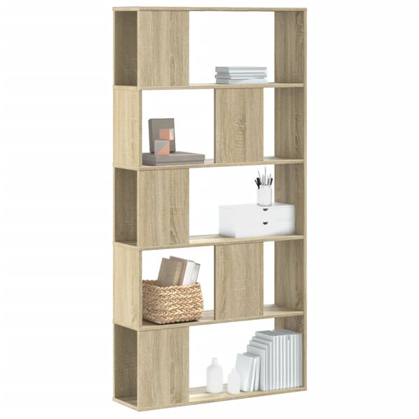 vidaXL Bücherregal 5 Böden Sonoma-Eiche 80,5x23,5x162,5 Holzwerkstoff