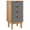 vidaXL Schubladenschrank OTTA Braun & Grau 45x39x90 cm Massivholz