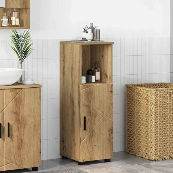 vidaXL Badezimmerschrank mit Speicher Artisan-Eiche 30 x 35 x 95 cm