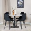 Venture Home Esszimmerst&uuml;hle 2 Stk. Polar Samt mit Ziern&auml;hten Schwarz