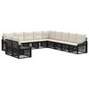 vidaXL Gartensofa-set 11 Stk. Schwarz Poly-Rattan