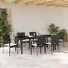 vidaXL Garten Essgruppe mit Kissen 7 pcs Schwarz Poly-Rattan