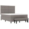 vidaXL Boxspringbett mit Kopfteil Taupe 140 x 200 cm Stoff