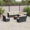 vidaXL 12-tlg. Garten-Sofagarnitur mit Kissen Schwarz Poly Rattan