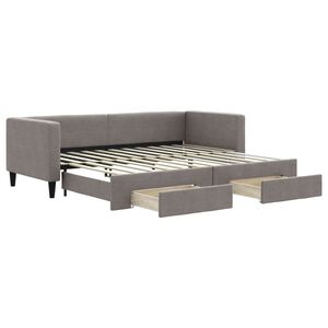 vidaXL Tagesbett Ausziehbar mit Schubladen Taupe 80x200 cm Stoff