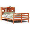 vidaXL Massivholzbett mit Regal ohne Matratze Wachsbraun 120x190 cm