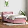 vidaXL Boxspringbett mit Matratze Rosa 90x220 cm Samt