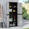 vidaXL Gartenschrank Grau und Schwarz 65x37x165 cm PP