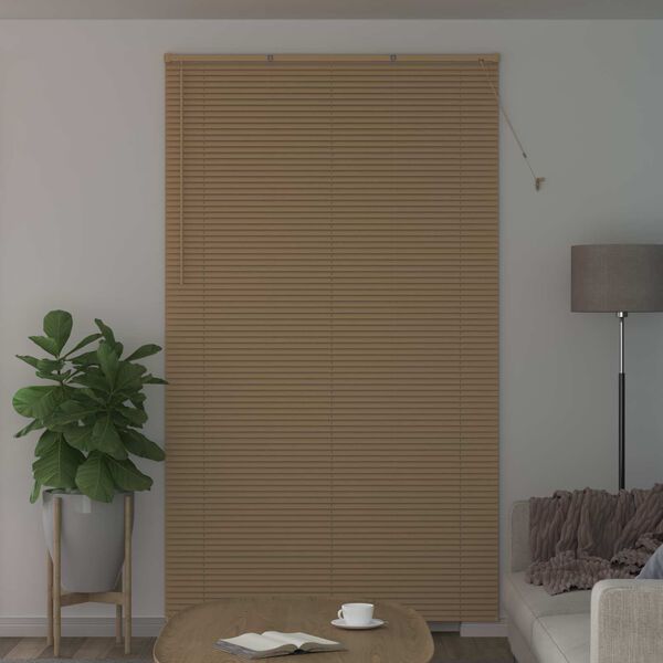 vidaXL Venetianer Jalousie Hellbraun mit Muster 213 x 130 cm PVC