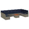 vidaXL Gartensofa-set 11 Stk. Grau Poly-Rattan