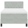 vidaXL LED Boxspringbett mit Matratze Hellgrau 90 x 200 cm Samt