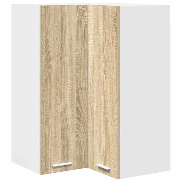 vidaXL H&auml;ngeschrank mit Speicher Sonoma-Eiche und Wei&szlig; 57 x 57 x 80 cm