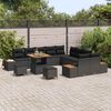 vidaXL Gartensofa-set 13 pcs Schwarz Poly-Rattan