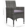 vidaXL 3-tlg. Bistro-Set Poly Rattan und Akazienholz Grau