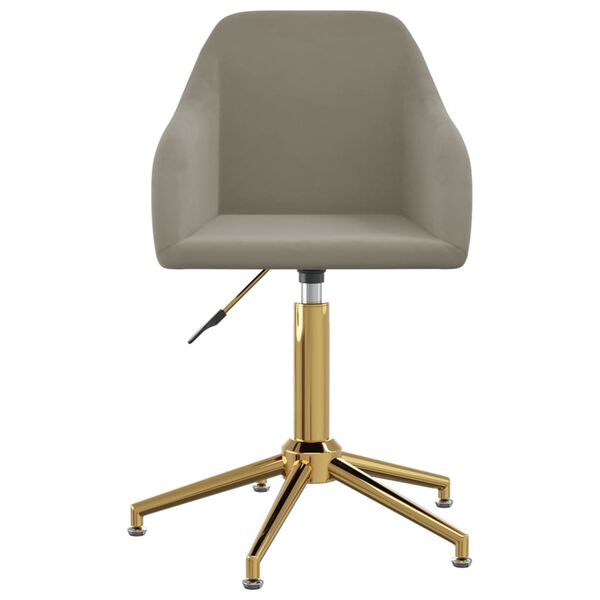 vidaXL Esszimmerst&uuml;hle 6 Stk. Drehbar Hellgrau Samt