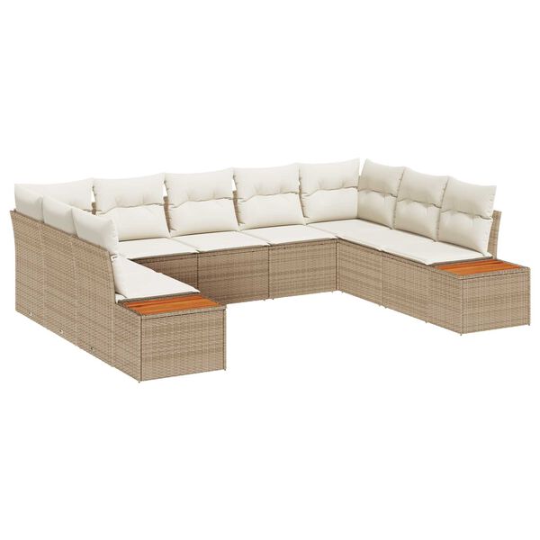vidaXL Gartensofa-set mit Kissen 5 pcs Beige und Creme Polyrattan