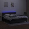 vidaXL Boxspringbett mit Matratze & LED Schwarz 180x200 cm Stoff
