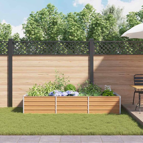 vidaXL Hochbeet Hellbraun 240 x 80 x 45 cm Verzinkter Stahl