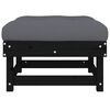 vidaXL Gartenhocker mit Kissen Schwarz Massivholz Kiefer