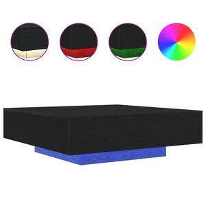 vidaXL Couchtisch mit LED-Streifen Schwarz Eichen-Optik Holzwerkstoff