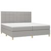 vidaXL Boxspringbett mit Matratze & LED Hellgrau 200x200 cm Stoff