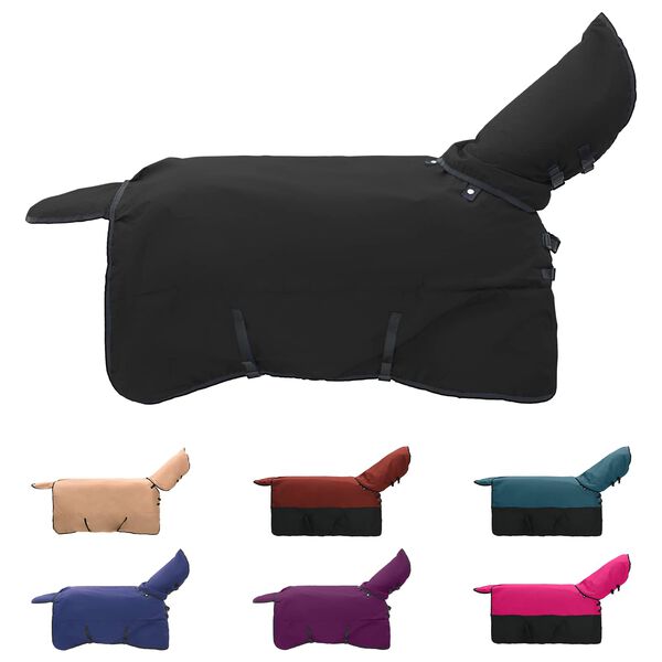 vidaXL Pferdedecke Dunkelgr&uuml;n und Schwarz 125 cm Polyester