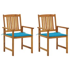 vidaXL Gartenst&uuml;hle mit Kissen 2 Stk. Massivholz Akazie