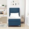 vidaXL Boxspringbett mit Matratze mit Kopfteil Blau 80 x 200 cm Stoff