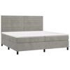 vidaXL Boxspringbett mit Matratze Hellgrau 200x200 cm Samt