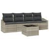 vidaXL Sofa Set 5 stk. Hellgrau [Synthetisch]: Poly Rattan