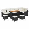 vidaXL Gartensofa-set 10 stk. Schwarz Poly-Rattan