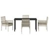 vidaXL Garten Essgruppe mit Kissen 5 pcs Hellgrau Poly-Rattan