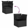 vidaXL Garten-Sofa-Set mit Kissen mit Speicher 6 pcs Schwarz