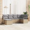 vidaXL Sofa Set mit Kissen 6 pcs Beige und Hellgrau Poly-Rattan