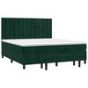 vidaXL Boxspringbett mit Matratze Dunkelgr&uuml;n 180x200 cm Samt